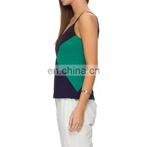 Halter Neck Joint Design Knit Blouse for Middle Aged Women thumbnail-4