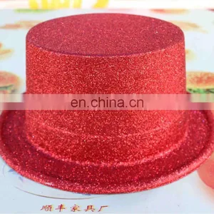 04603A Red PVC Glitter Top Hats thumbnail-1
