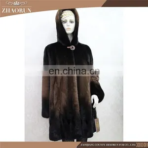 Luxury New Fashion Long Mink Fur Parka Real Mink Fur Coat thumbnail-1
