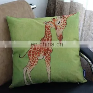 Colorful Printing Chair Sofa Decorative Throw Pillow Cover Custom Cute Linen Cushion Cover thumbnail-3