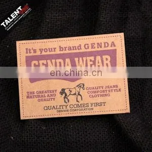 Kraft-wash-paper Denim Leather Label Patch thumbnail-1