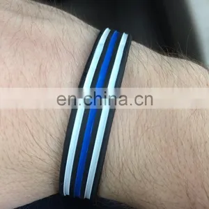 Thin Blue Line Silicone Bracelets thumbnail-4