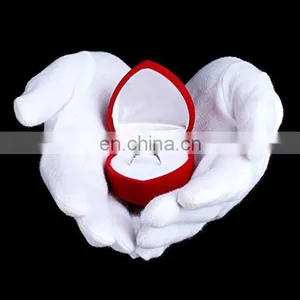 W0095 White Cotton Gloves 8.6" Large Size for Coin Jewelry Silver Inspection Etiquette Gloves Electronic Work thumbnail-4