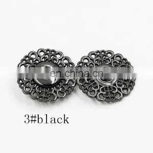 Snap Buttons 15/18/21/25/30mm Fasteners Press Stud Invisible Metal Flower Shiny Gold Buttons thumbnail-5