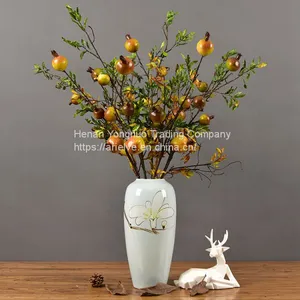 Wholesale Real Touch Berries 5 Heads Artificial Pomegranate Fruit With Branches thumbnail-2