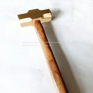 Wood Handle Sledge Hammer 1000g Brass Hand Tools Non Sparking Brass Hammer thumbnail-1