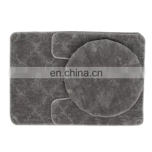 Wholesale Custom Super Absorbent Anti-slip Home Use Microfiber 3 Pieces Bath Mats Set thumbnail-3