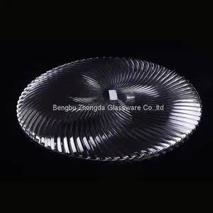Dia 9.5inch Classical Design Round Glass Plate for Weeding Furit thumbnail-1
