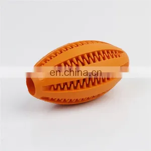 Non-Toxic Soft Tooth Cleaning and IQ Training Rubber Dog Toys Pet Rugby Ball thumbnail-5