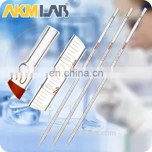 AKMLab Laboratory 0.1ml-50ml Clear Glass Transfer Measuring Pipette thumbnail-1