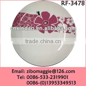 Flower Designed Elegant Popular Porcelain Promotion Plate for Personalized Cake Plate thumbnail-1