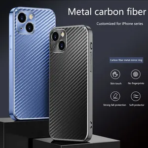 Electroplated Metal Carbon Fiber For Iphone 14 Pro Max Mobile Phone Case Box XS Max Lens Full Package 8 Plus Cases thumbnail-5