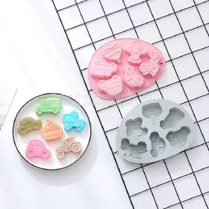 Cartoon Vehicle Molds Baking Mold Silicone Bakeware Chocolate Mould thumbnail-1