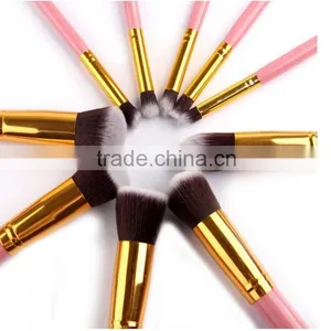 2016 10PCS Professional Custom Logo Pink Makeup Brushes Set thumbnail-1