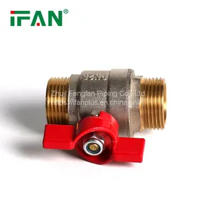 IFAN Heat Resistant PN25 Male Threaded Butterfly Brass Ball Valve Cw617N Brass Water Valve thumbnail-3