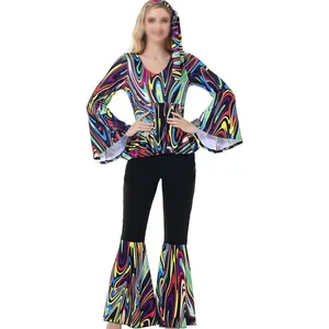 Hippie Costume Disco Nightclub Women Sexy Retro Cosplay Hippie Costume thumbnail-5