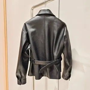 Imported Foamy Sheepskin Song Jia Same Style Sheepskin Short Jacket for Women 2025 Spring New Style Waist-hugging and Slimming Genuine Leather Leather Jacket thumbnail-2