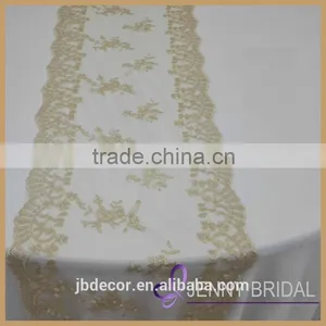 TR007B Round Rectangle Tables Decor 100% Lace Hand Embroidered Table Runner thumbnail-6