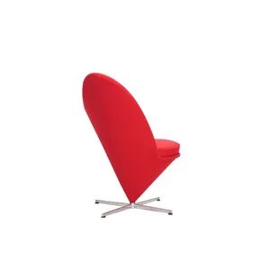 Modern Swivel Cone Chair, Heart Shaped Fabric Accent Lounge Chair With Metal Base for Home & Hotel thumbnail-2