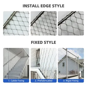 Wholesale Flexible Stainless Steel Rope Mesh Steel Wire Rope Net Galvanized Steel Rope Net Infrastructure Bridge Safety thumbnail-4