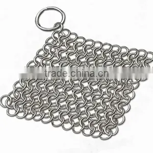 Chain Mail Cast Iron Skillet Cleaner 5x4 Inch Stainless Steel Chainmail thumbnail-1