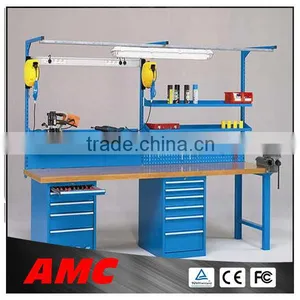 Steel Workbench With Back Board and Drawers thumbnail-1