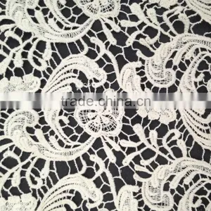 Whole Sale High Quality 100% Cotton Lace Fabric With Flower Design for Garment Accessory thumbnail-4