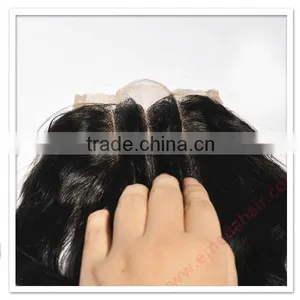 Cheap Body Wave 100% Virgin Brazilian Human Hair 3 Part Silk Base Lace Closure thumbnail-1