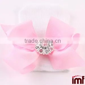 Baby Girl COMING HOME Hat,White Faux Pearl Bow Hospital Hat thumbnail-3
