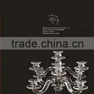 Table Top Clear Crystal Candle Holder Centerpieces&candle Holder 8 Arms Crystal Candelabra thumbnail-1