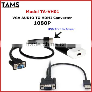 3.5mm1080P PC Laptop HD HDTV Audio Video VGA to HDMI Converter thumbnail-2