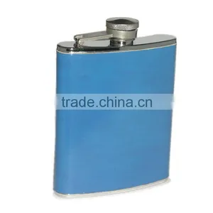 Promotional Portable PU Customized Logo Embossed Hip Flask 6oz thumbnail-3