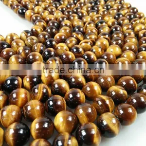 Natural Wholesale Yellow Tigereye Round Bead Mineral Gemstone for Jewelry Making thumbnail-1