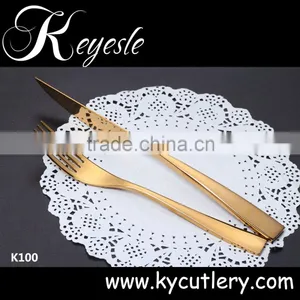 Good Quality Gold Plated Cutlery Set Stainless Steel thumbnail-2