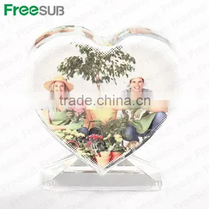 Sunmeta Factory Love Heart Shape Sublimation Crystal Picture Frame for Birthday Gift thumbnail-4