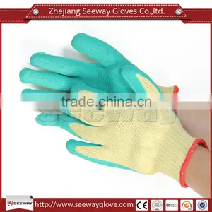 Seeway High Quality Industrial Green Latex Palm Coated Aramid Liner Cut Resistant Gloves With Best Price thumbnail-1