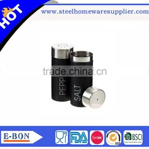 High Quality Black Stainless Steel Salt and Pepper Mill Set With Manual Button thumbnail-2