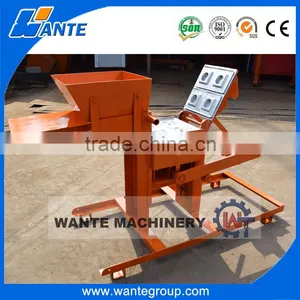 WANTE BRAND Good Quality WT2-40 Manual Clay Interlocking Brick Making Machine for Small Business thumbnail-4
