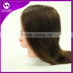 2015 Cheap Cosmetology Salon Human Hair Training Head for Hairdressers/100% Human Hair Training Doll Head Practice Head Quality Choice thumbnail-6