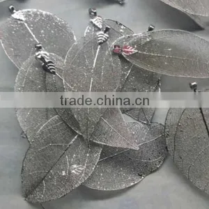 Gold Silver Plated Natural Real Leaf Charm Pendant Necklace Jewelry /Yellow Gold Plated Natural Leaf Necklace Wholesale Quality Choice thumbnail-3