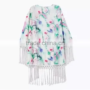 Wholesale Printing Design With Tassels Polyester Kaftan 2016 thumbnail-2