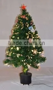 120cm Christmas Fiber Tree With Ornament Decoration thumbnail-1