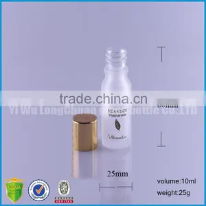 Long Custom Clear Round Frosted Glass Bottles10ML With Gold Cap thumbnail-5