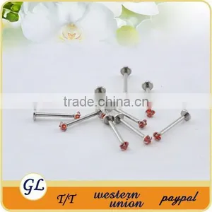 2mm Red Crystal Labret Piercing Body Jewelry thumbnail-1
