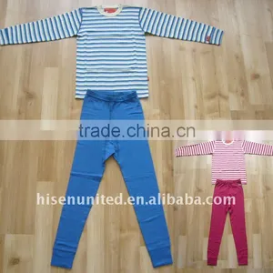 Kid's Merino Wool Classic Stripes Underwear Suit thumbnail-1