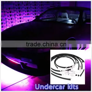 4pc Set 7 Color Undercar Lights RGB Under Car Neon Light Kit w/ Wireless Remote Controller (48"x2 + 36" X2) Under Car Neon Light thumbnail-1
