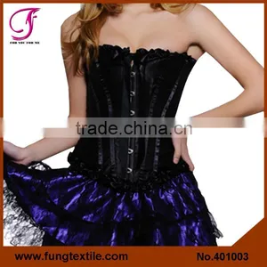 401002 Woman Satin Overbust Steel Boned White Orchard Corset thumbnail-3