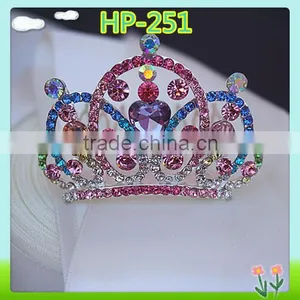 Wholesale Bling Rhinestone Girls Tiara Crowns, Small Girls Crowns thumbnail-1