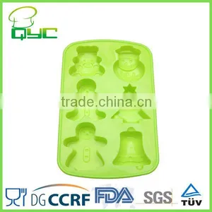 Non-stick Food Grade Silicone Christmas Multi-Shape Cakelet Pan Bear,Bell,Santa Claus,Tree thumbnail-2