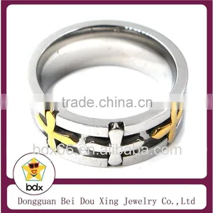 New Super Quality Fashion Christainity Rosary Ring Gold And Silver Stainless Steel Jesus Cross Signet Finger Ring For Muslim thumbnail-1